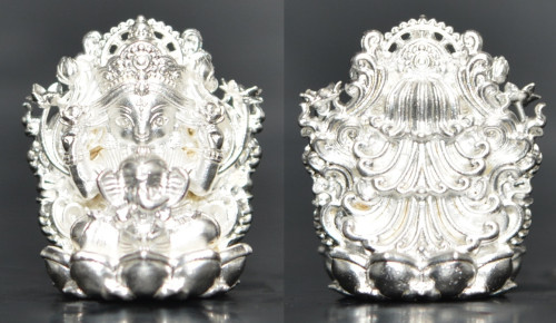 พระแม่อุมาเทวี เนื้อบรอนซ์ชุบเงิน หลวงปู่ยูร วัดหนองป่าหมาก 2568