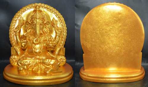 พระพิฆเนศวร์ ขนาดบูชา รุ่นพร108ประการ เนื้อแร่สีทอง หลวงตาออ วัดช่องแค 2568