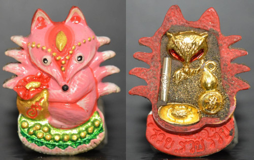 จิ้งจอกเงินล้าน เนื้อสัมฤทธิ์เพ้นท์สีอุดผง พระอาจารย์อานนท์ สำนักสงฆ์จันทร์นิมิตร 2567