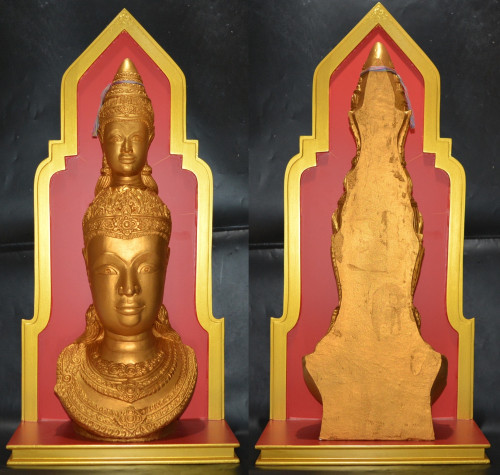 เศียรองค์พ่อจตุคามรามเทพ เนื้อปูนทาทอง สำนักสงฆ์เขาชะอม 2568