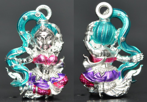 พระแม่ธรณี เนื้อบรอนซ์ชุบเงินลงยา พระอาจารย์ดนุพล วัดห้วยแหน 2568