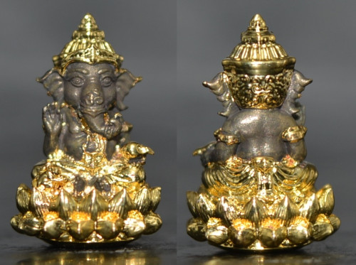 พระพิฆเนศ เนื้อนิฬกาลชุบทองบางส่วน หลวงปู่แม้น สำนักสงฆ์เขาจันทร์ 2565