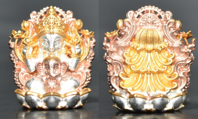 พระแม่อุมาเทวี เนื้อบรอนซ์ชุบ 3k หลวงปู่ยูร วัดหนองป่าหมาก 2568