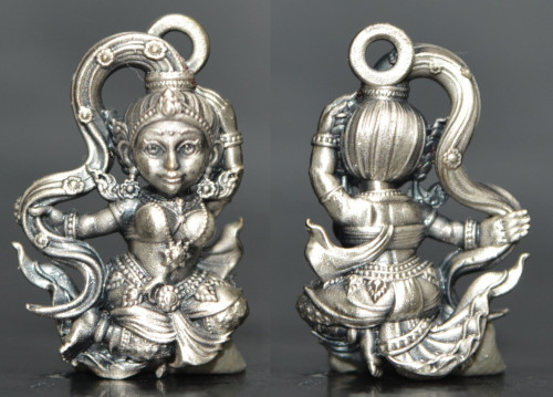 พระแม่ธรณี เนื้อบรอนซ์ชุบเงินซาติน พระอาจารย์ดนุพล วัดห้วยแหน 2568