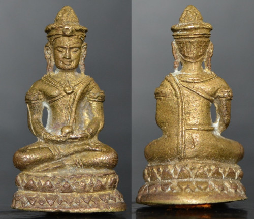 พระกริ่งแก้วสารพัดนึก รุ่นเปิดโลกมหารวย เนื้อทองผสมอุดผงมหาภูติลิ้นทอง  หลวงพ่อดำ วัดสันติธรรม 2552