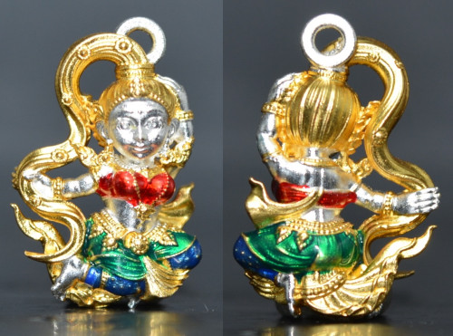 พระแม่ธรณี เนื้อบรอนซ์ชุบสองกษัตริย์ลงยา พระอาจารย์ดนุพล วัดห้วยแหน 2568