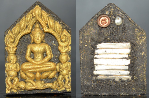พระขุนแผนพรายกุมาร เนื้อผงเสน่ห์ปัดทอง ปลุกเสกโดย 5 พระเกจิสายมหาสเน่ห์โดยตรง