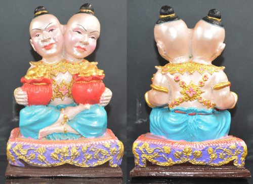 กุมารทองสองหัว ขนาดบูชา เนื้อแร่เพ้นท์สี หลวงพ่อสำเนา วัดโพสังโฆ 2557
