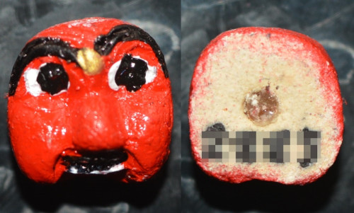 หน้ากากพรานบุญ เนื้อผง อาจารย์เปลี่ยน หัทยานนม์ 2563 ขนาด 1.5*1.3 ซม