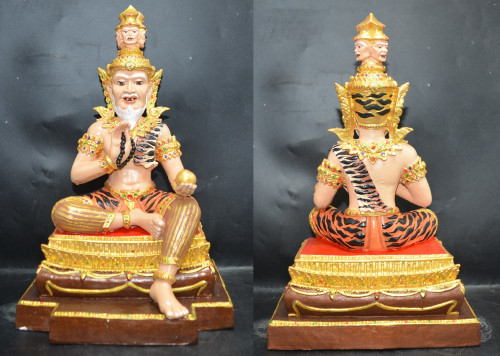 ฤาษีพรหม ขนาดบูชา เนื้อแร่ เพ้นท์สี  หลวงพ่อแคล้ว วัดเรืองเวทย์มงคล 2557