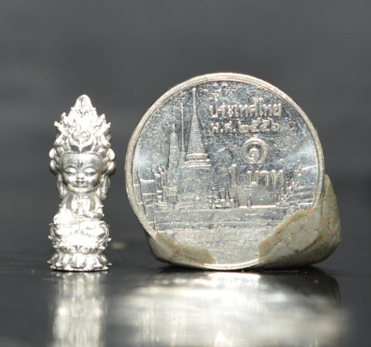 เจ้าแม่กวนอิมน้อยร้อยล้าน (จิ๋ว) เนื้อสัมฤทธิ์ชุบเงิน พระอาจารย์อำนาจ สำนักปฏิบัติธรรมมหาวีโร 2569 2