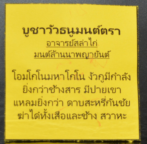 วัวธนูมนต์ตรา อาจารย์สล่าไก่ มนต์ล้านนาพญายันต์ 2567 2