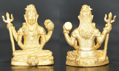 พระศิวะ เนื้อสัมฤทธิ์ชุบทอง รุ่นเพิ่มทรัพย์เพิ่มสุข หลวงปู่หงษ์ วัดเพชรบุรี 2553