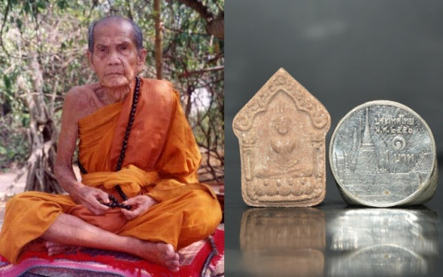 พระขุนแผน เสาร์ห้า เนื้อผงว่าน  รุ่น ชอบ เงิน สด หลวงปู่หมุนเสก 2543 