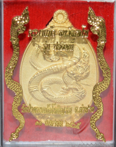 เหรียญพญานาคพ่อปู่สุริยะเทพนาคา  ครูบาแก้ว วัดป่าดวงแก้วโพธิญาณ 2565