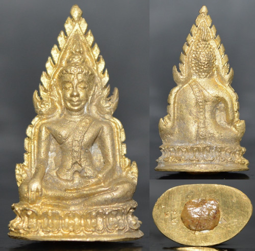 พระพุทธชินราช อุดผง รุ่นเสาร์ 5 เนื้อทองทิพย์ หลวงปู่แขก วัดสุนทรประดิษฐ์ 2553