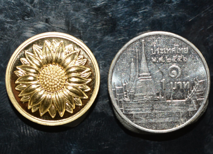 เหรียญทานตะวันดวงเศรษฐี เนื้อทองระฆัง สำนักสงฆ์เขาชะอม 2568 2