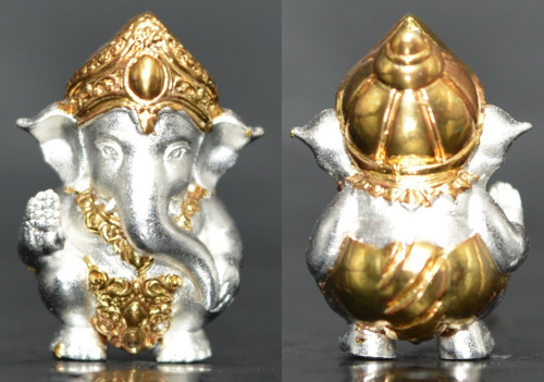 คเนศน้อย รุ่นให้ลาภเงินล้าน เนื้อบรอนซ์ชุบทอง2K หลวงพ่อกลม วัดหนองบัว 2567