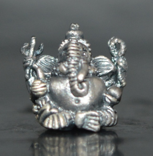 พระพิฆเนศวร เนื้อสัมฤทธิ์ชุบซาติน รุ่นเพิ่มทรัพย์เพิ่มสุข หลวงปู่หงษ์ วัดเพชรบุรี 2553