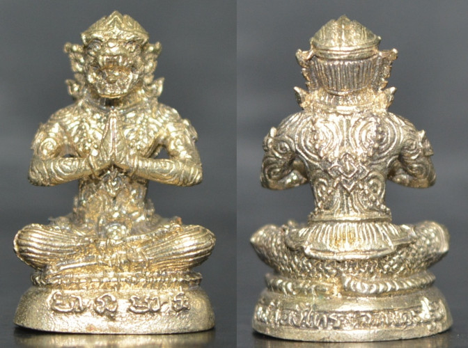 หนุมานร่ายเวทย์ เนื้ออัลปาก้าอุดมวลสาร ฝังตะกรุดเงิน วัดเขาช่องกลิ้งช่องกรด 2547 