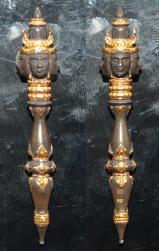 ไม้ครูพรหมประกาศิต เนื้อขันลงหินชุบทองบางส่วน ครูบาแบ่ง วัดบ้านโตนด 2568