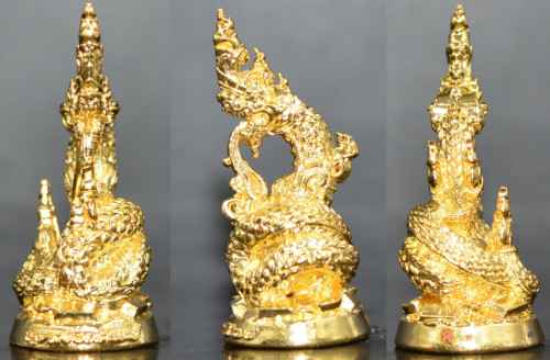 นาคามหาสมบัติ เนื้อบรอนซ์ชุบทอง หลวงปู่แดง วัดแสงธรรมวนาราม 2567