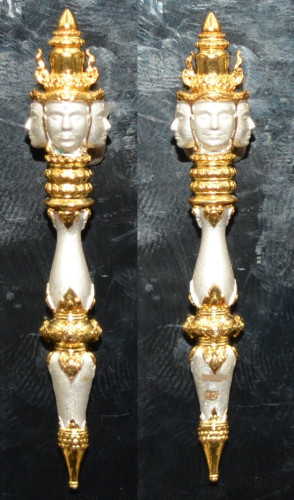 ไม้ครูพรหมประกาศิต เนื้อสัมฤทธิ์ชุบ 2k ครูบาแบ่ง วัดบ้านโตนด 2568