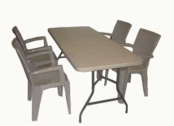 โต๊ะพับอเนกประสงค์ MC180T พร้อมเก้าอี้ 4 ตัว