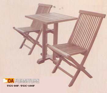 ชุดโต๊ะพับไม้สักทรงจตตุรัส พร้อมเก้าอี้ 2 ที่นั่ง SET6