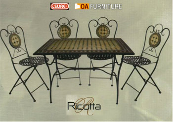 ชุดโต๊ะทรงเหลี่ยม-เก้าอี้โมเสค Ricotta