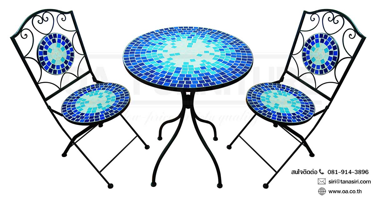 ชุดโต๊ะ-เก้าอี้กลาสเซร่า OCEAN BLUE