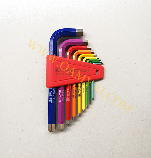 ประแจหกเหลี่ยมสั้น สีรุ้ง รุ่น 210-H-10-RB  PB SWISS TOOLS