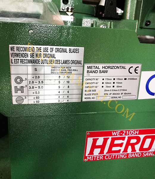 เครื่องเลื่อยสายพาน 6.5 นิ้ว รุ่น WE-210SH  HERO 5