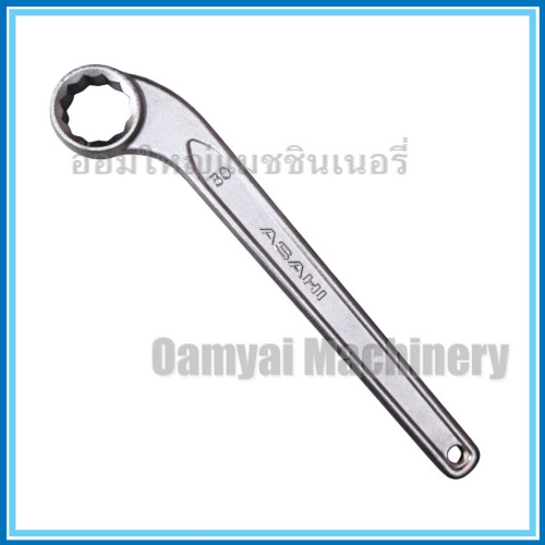 ประแจแหวนหัวเดี่ยว ประแจแหวนหัวงอ  ประแจหัวงอ ประแจคอโค้ง (หัวงอ 45 องศา) ขนาด 36 มม. ASAHI อาซาฮี