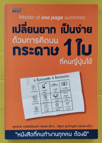 เปลี่ยนยาก เป็นง่ายด้วยการคิดบนกระดาษ 1 ใบ ที่คนญี่ปุ่นใช้  โดย ศุภวิทย์ ภาษิตนิรันดร์ ,วิฑูรย์ สูงก