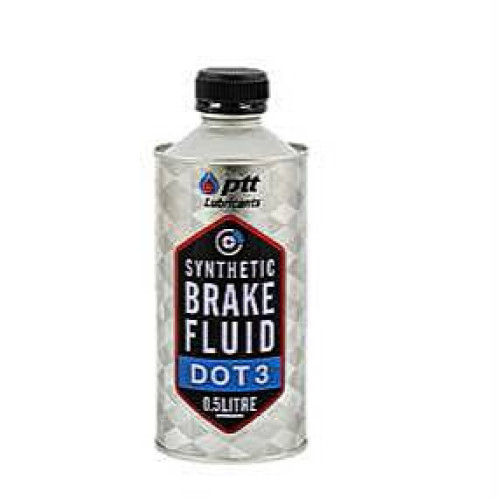 Ptt Synthetlc Brake Fluld Dot3 น้ำมันเบรค ปตท.ดอท3 ขนาด0.5ลิตร