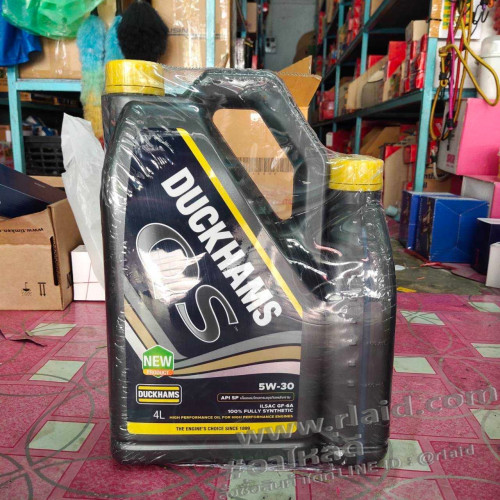 น้ำมันเครื่องยนต์เบนซิน DUCKHAMS QS 5W-30 4+1ลิตร FULLY SYNTHETIC สังเคราะห์แท้ 100%