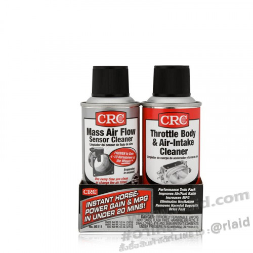 (แพ็กคู่) CRC นํ้ายาล้างแอร์โฟร์+ปีกผีเสื้อ Mass Air Flow 128ml. Throttle Body & Air-Intake Cleaner 