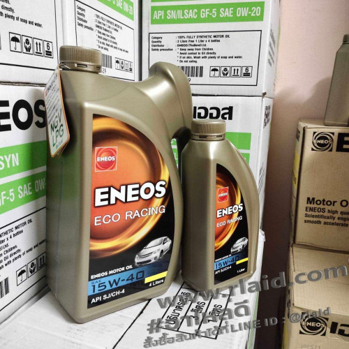 น้ำมันเครื่องยนต์เบนซิน ENEOS ECO RACING 15W-40 4+1ลิตร 1