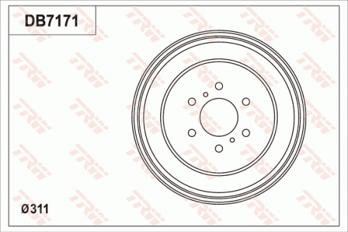 จานเบรก หลัง ดรัม TRW NISSAN Navara NP300 4x2 4x4 '13 จานดรัมเบรค DB7171