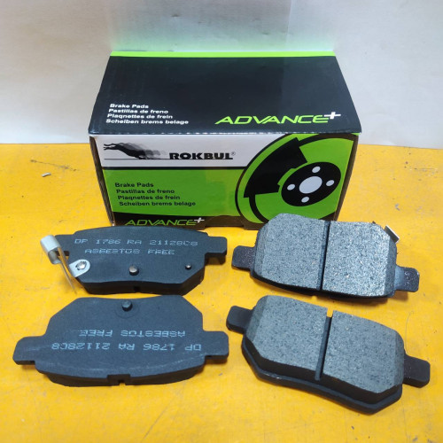 ผ้าเบรค หลัง TOYOTA วีออส '07-12 / ยาริส '07-13 ยี่ห้อ ROKBUL เขียว ผ้าดิสเบรค DB1786