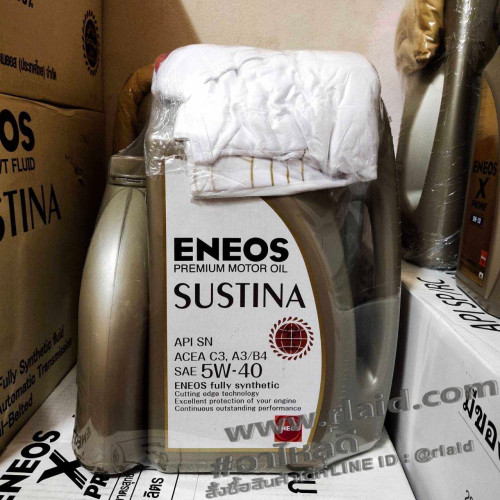 น้ำมันเครื่องยนต์เบนซิน ENEOS SUSTINA 5W-40 4+1ลิตร สังเคราะห์แท้ 100%
