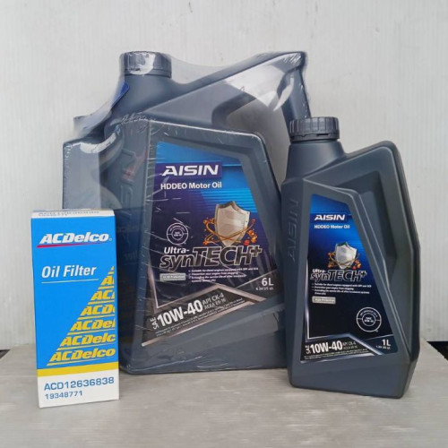 ชุดเปลี่ยนถ่ายของเหลว นิวเซฟโรเลต AISIN Ultra-syn Tech-HDDEO 10W-40 6+1+1ลิตร+กรองนิวเซฟโรเลตแท้