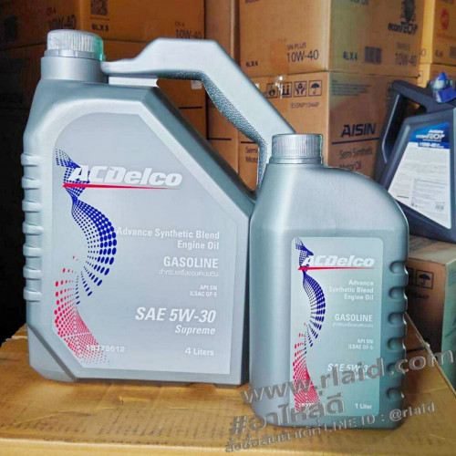 น้ำมันเครื่องยนต์เบนซิน ACDelco 5W-30 4+1ลิตร Synthetic Blend