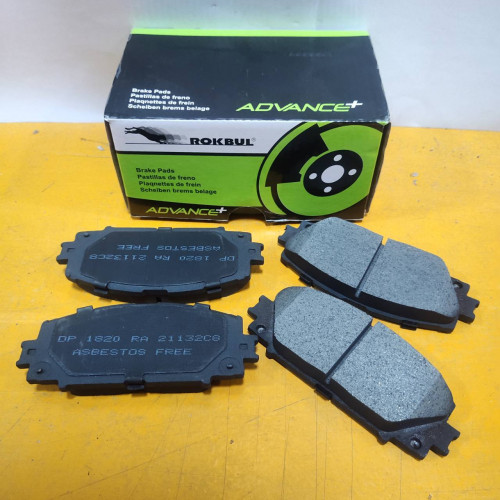 ผ้าเบรค หน้า TOYOTA วีออส ปี'07-12 / ยาริส 1.5 ปี'07-13 ยี่ห้อ ROKBUL เขียว ผ้าดิสเบรค DB1820