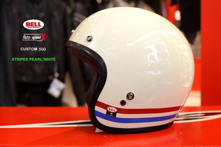 หมวกกันน็อค BELL CUSTOM500 STRIPES PEARL WHITE