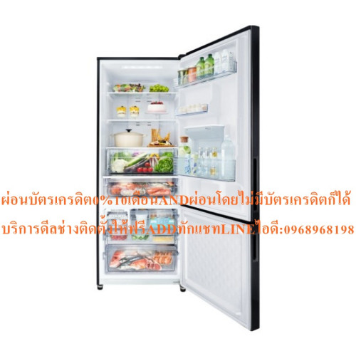 PANASONICตู้เย็น14.8คิว2ประตูสีBlackช่องฟิตเปิดด้านล่างNRBX471GPKTเก็บความสดได้นาน7วันNOFROSTแถมเครื
