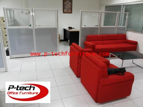 พาร์ทิชั่นกั้นห้องแบบครึ่งกระจกใส 1