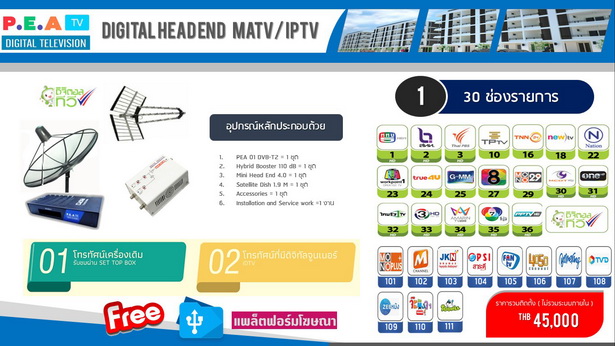 ระบบทีวีสำหรับโรงแรม ช่องทีวีไทย+ช่องต่างชาติ 3