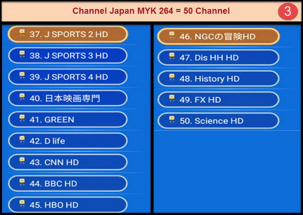 IPTV Japan MYK 264 + VOD สามารถดูรายการได้ 50 ช่องรายการ กินสัญญาณ internet ไม่มาก 3